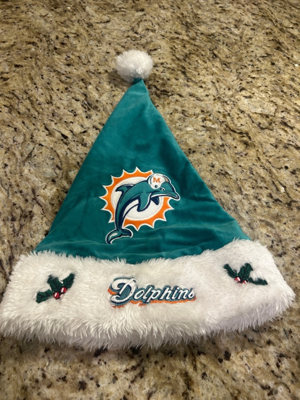Miami Dolphins Teal Holiday Santa Hat